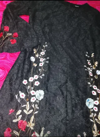 Vestido Desigual Fiesta Mujer Encaje Negro