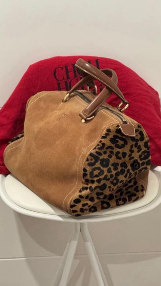 Bolso CH Piel Marrón y Animal Print