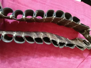 Cartucciera sportiva vintage in cuoio