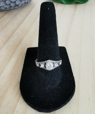 Anillo Moissanita real, tamaño Ajustable