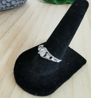 Anillo Moissanita real, tamaño Ajustable