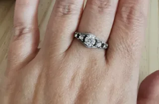 Anillo Moissanita real, tamaño Ajustable