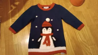 Vestido niña pingüino Navidad talla de 9-12 meses