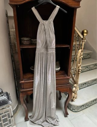 Vestido fiesta brillo plateado