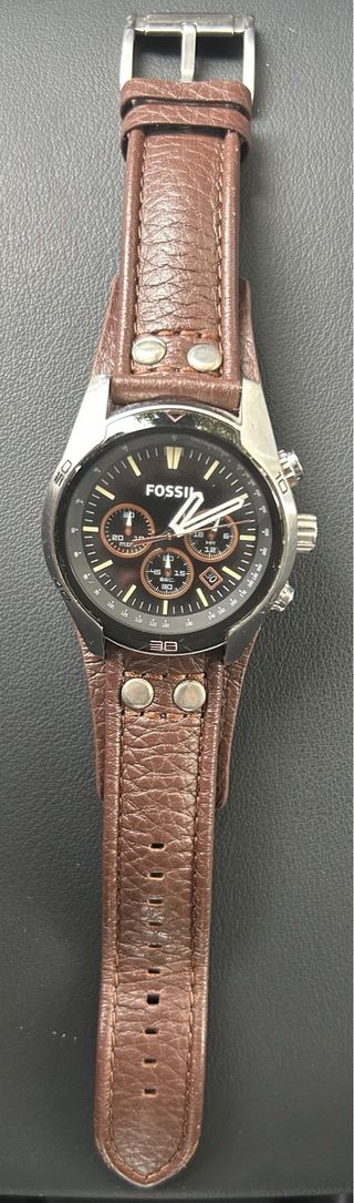 Reloj Fossil Cuero Marrón y Plata