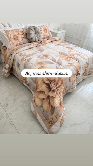 Trapunta con lenzuolo floreale