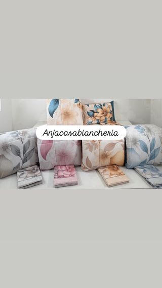 Trapunta con lenzuolo floreale