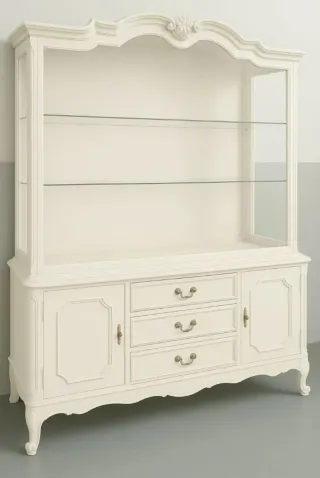 Vitrina Aparador Vintage Madera y Cristal