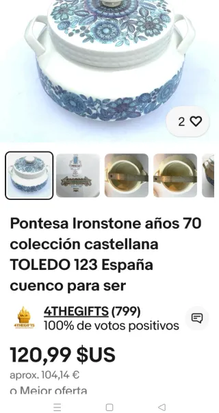 Sopera Floral Azul PONTESA Años 60