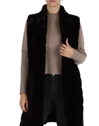 Gilet in pelliccia nero