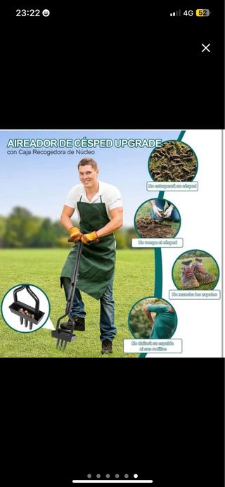 NUEVO Aireador de césped con 3 púas huecas