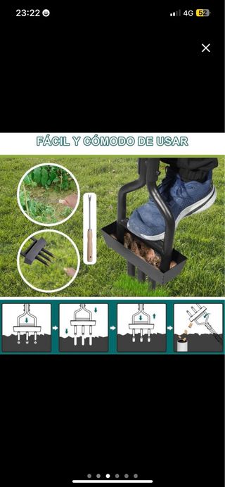 NUEVO Aireador de césped con 3 púas huecas