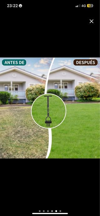 NUEVO Aireador de césped con 3 púas huecas