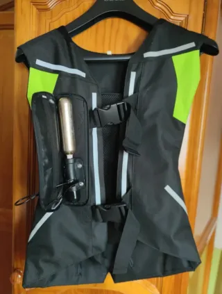 Chaleco Airbag Moto Seguridad Negro/Verde