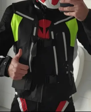 Chaleco Airbag Moto Seguridad Negro/Verde