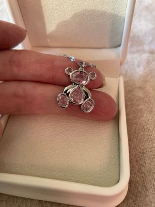 Conjunto Collar y Pendientes Oso Rosa