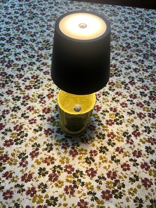 Lampada bottiglia Toro in paglia