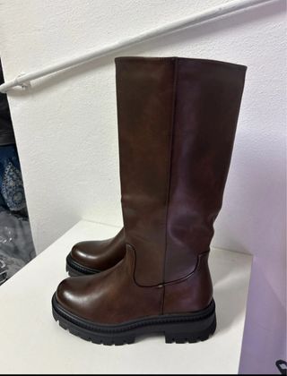 Stivali donna marrone tg 38 con zip nuovo