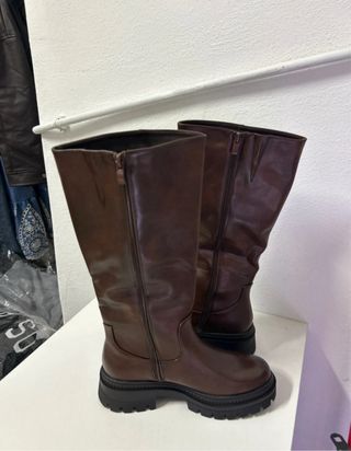 Stivali donna marrone tg 38 con zip nuovo