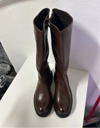 Stivali donna marrone tg 38 con zip nuovo