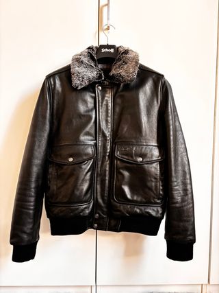 Chaqueta de cuero Schott Negra