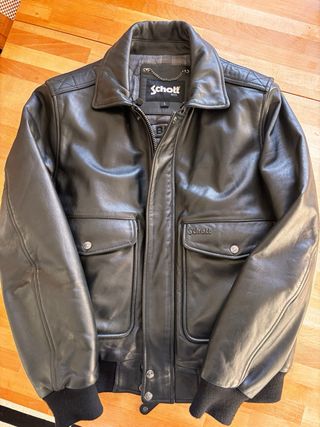 Chaqueta de cuero Schott Negra