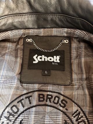 Chaqueta de cuero Schott Negra