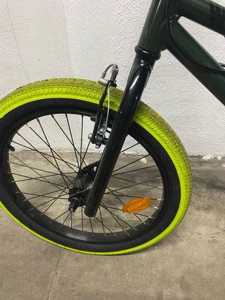 Bicicleta BMX Verde Neumáticos Amarillo20 Pulgadas