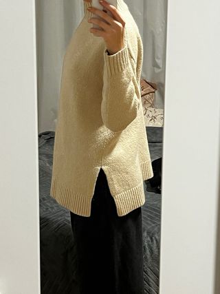 Jersey Zara beige oversize Talla S