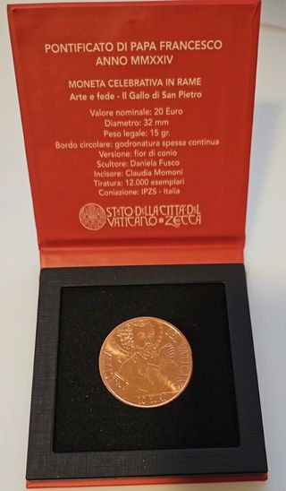 Moneta Vaticano 20 Euro 2024 Arte e Fede