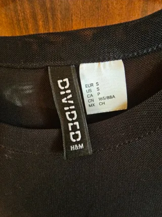 Blusa Malla Transparente H&M Negra Sexy