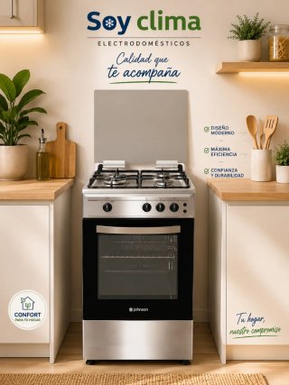 Cocina Johnson 3 fuegos gas natural y butano