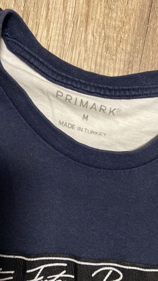 Camiseta Primark Hombre Azul y Blanca Talla M
