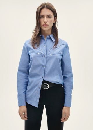 Camisa Mango Azul
