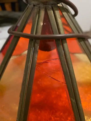 Lampadario Vetro Colorato Arancio Giallo