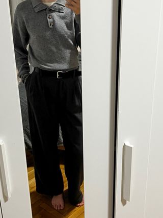 Pantalones anchos grises Zara Talla S