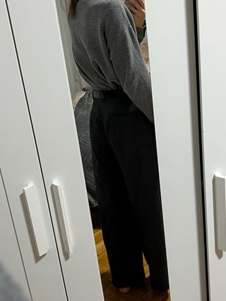 Pantalones anchos grises Zara Talla S