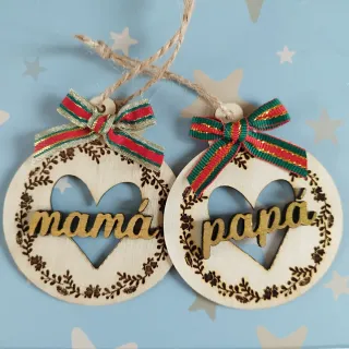 Bola Adornos Navideños Madera