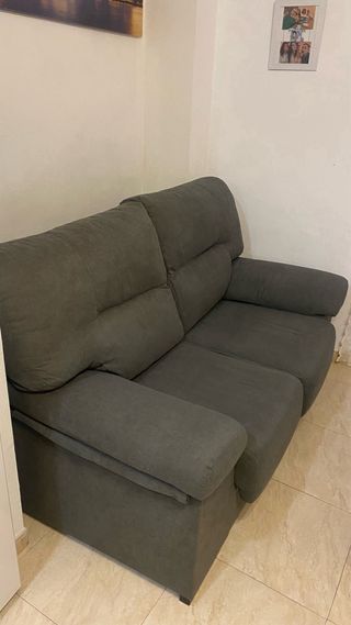 Sofá 2 plazas gris tela