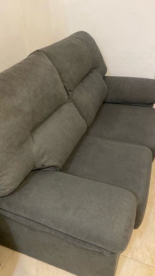 Sofá 2 plazas gris tela