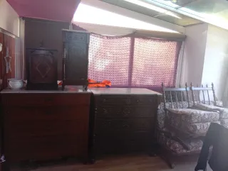 Conjunto Muebles Antiguos Madera Mármol