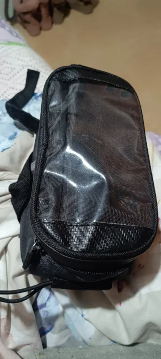Bolsa Manillar Bicicleta Negra Transparente