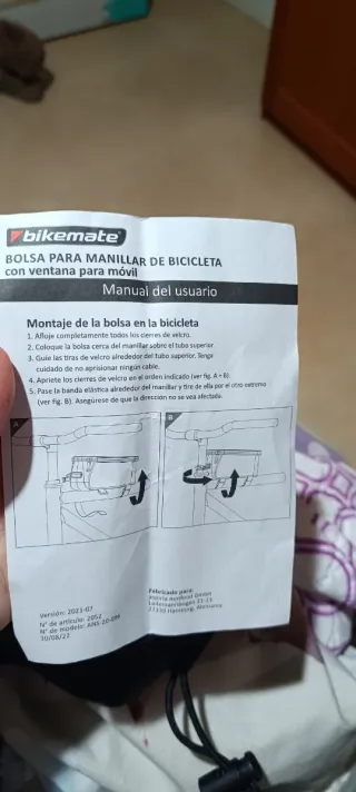 Bolsa Manillar Bicicleta Negra Transparente