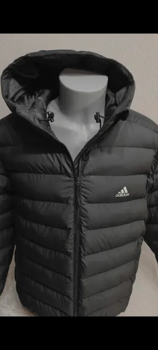 Plumífero Adidas Negro con Rayas