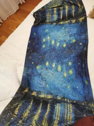 Pashmina mujer azul y amarilla
