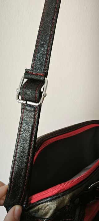 Borsa a tracolla Jaguar grigia e rosse