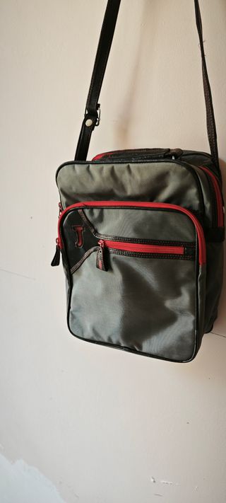 Borsa a tracolla Jaguar grigia e rosse