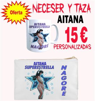 Lote Taza y Neceser Aitana Personalizado