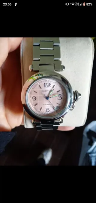 Orologio automatico in Acciaio dal quadrante rosa