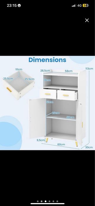 NUEVO Aparador Buffet Cocina Blanco